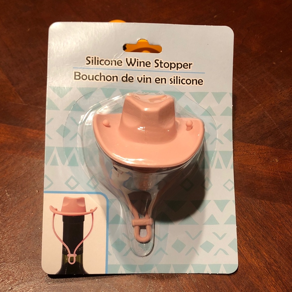 Silicone Wine Stopper Light Pink Cowboy Hat